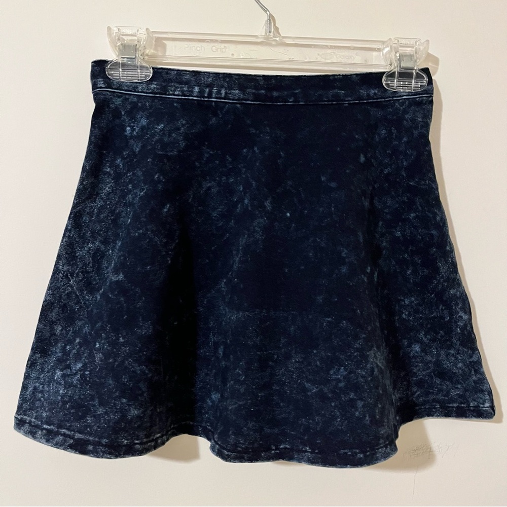 Vintage Y2k Forever 21 Acid Wash Denim Mini Skirt 24”Waist Stretch Western